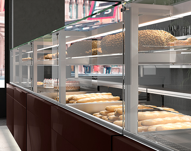 KUBO chilled and dry ambient display cases for bread and pastry from JORDÃO.
